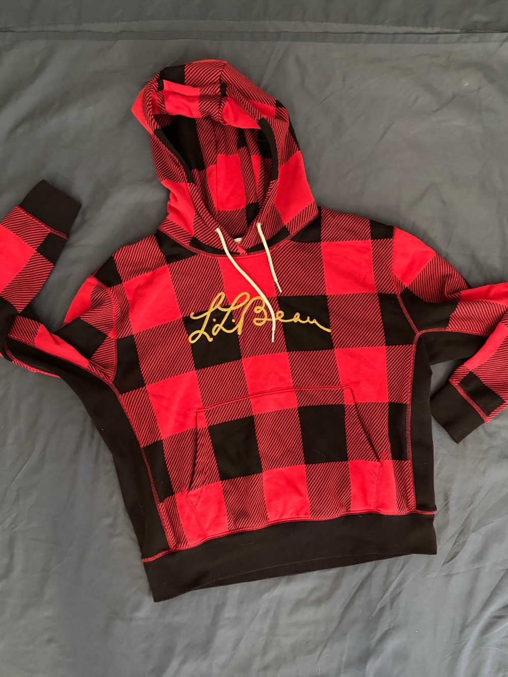 LL Bean- Bean signature collection- Buffalo Plaid Hooded Pullover